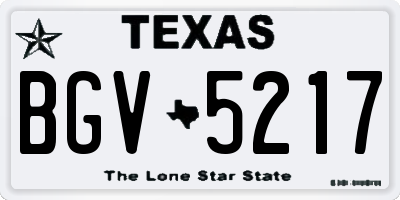 TX license plate BGV5217