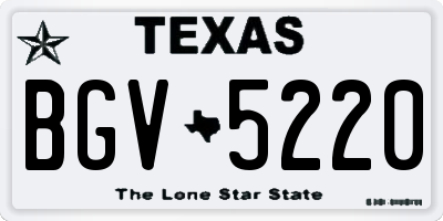 TX license plate BGV5220