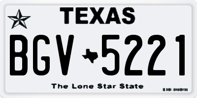 TX license plate BGV5221
