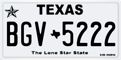 TX license plate BGV5222