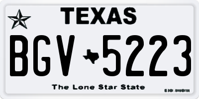 TX license plate BGV5223