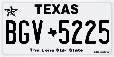 TX license plate BGV5225