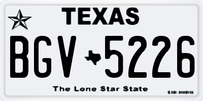 TX license plate BGV5226
