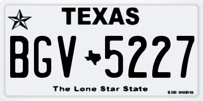 TX license plate BGV5227