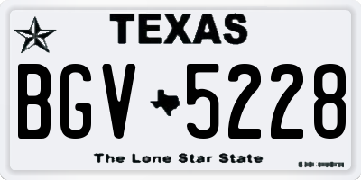 TX license plate BGV5228