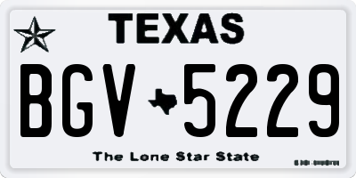 TX license plate BGV5229