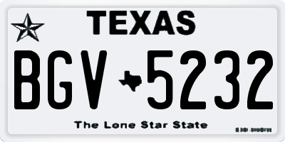 TX license plate BGV5232