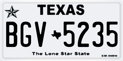 TX license plate BGV5235