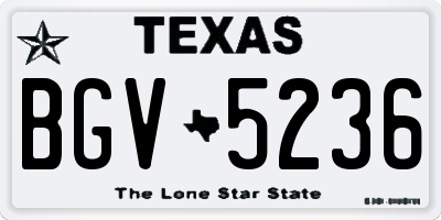 TX license plate BGV5236