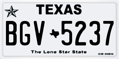 TX license plate BGV5237