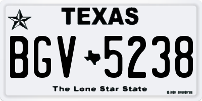 TX license plate BGV5238