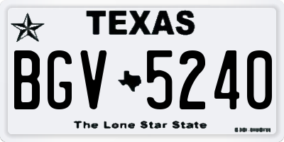 TX license plate BGV5240