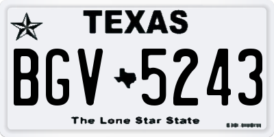 TX license plate BGV5243