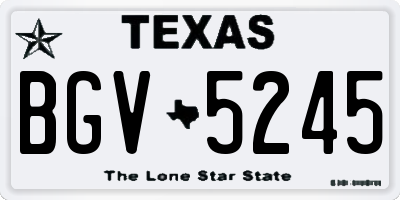 TX license plate BGV5245