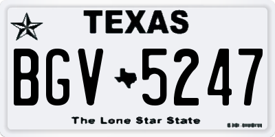 TX license plate BGV5247