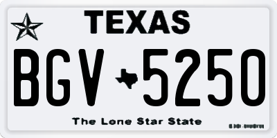 TX license plate BGV5250