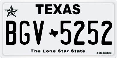 TX license plate BGV5252