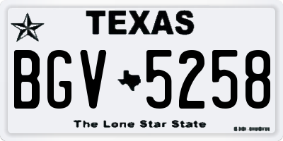 TX license plate BGV5258