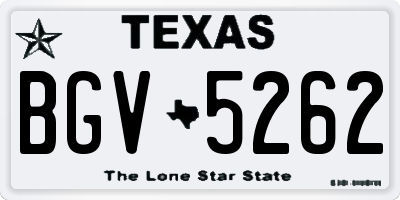 TX license plate BGV5262