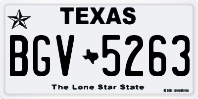 TX license plate BGV5263