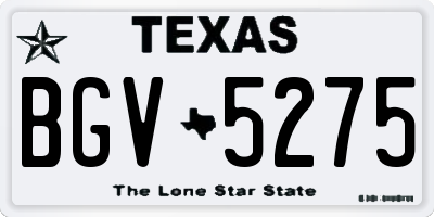 TX license plate BGV5275