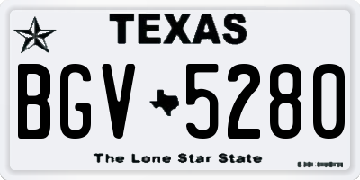 TX license plate BGV5280