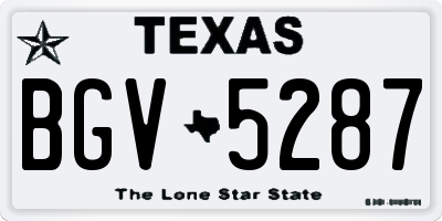 TX license plate BGV5287