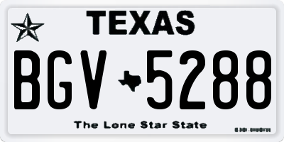 TX license plate BGV5288