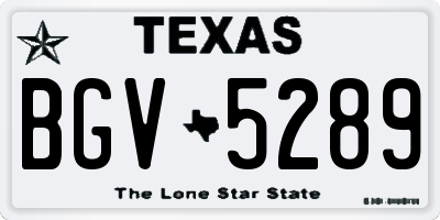 TX license plate BGV5289
