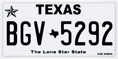 TX license plate BGV5292