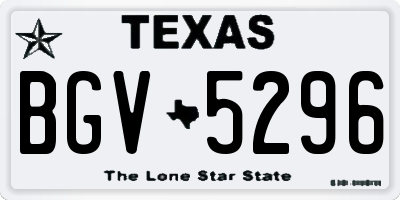 TX license plate BGV5296