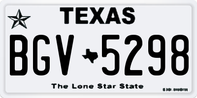 TX license plate BGV5298