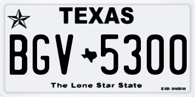 TX license plate BGV5300