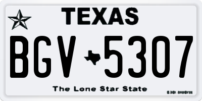 TX license plate BGV5307