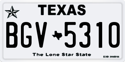 TX license plate BGV5310