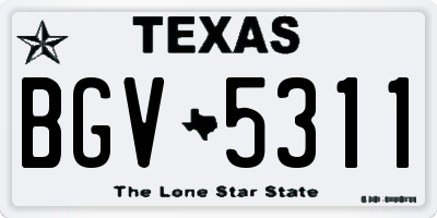 TX license plate BGV5311