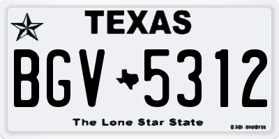 TX license plate BGV5312