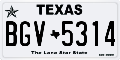 TX license plate BGV5314