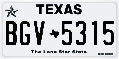 TX license plate BGV5315