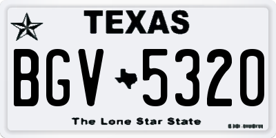 TX license plate BGV5320