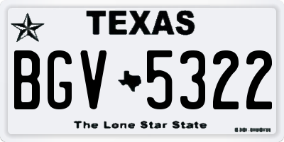 TX license plate BGV5322