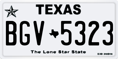 TX license plate BGV5323