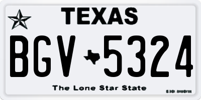 TX license plate BGV5324