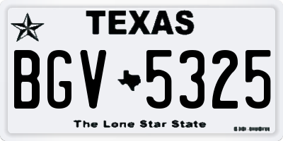 TX license plate BGV5325
