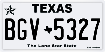 TX license plate BGV5327