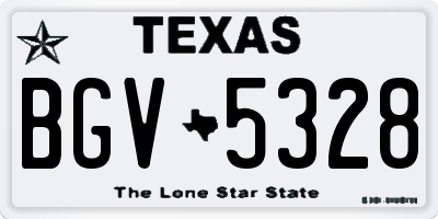 TX license plate BGV5328