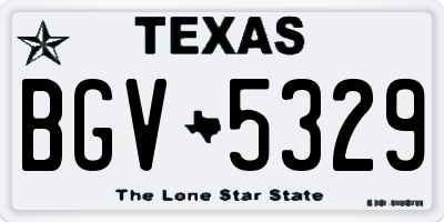 TX license plate BGV5329