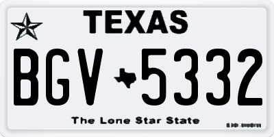 TX license plate BGV5332