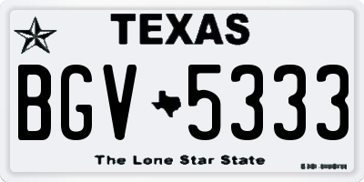 TX license plate BGV5333