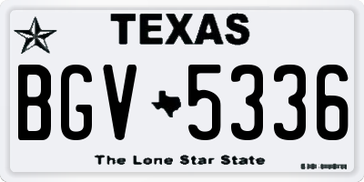 TX license plate BGV5336